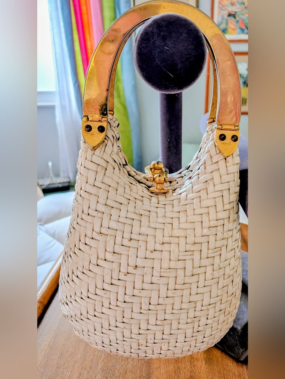 Vintage 1960's Koret Wicker Purse. Made in Italy. Gorgeous!!! Great Vintage Con.